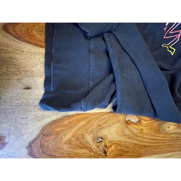 DKNY Medium Long Sleeve Cropped Black Hooded Sweatshirt - Picture 4 of 5